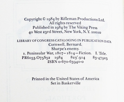 Sharpe's Enemy : Richard Sharpe and the Defence of Portugal, Christmas 1812