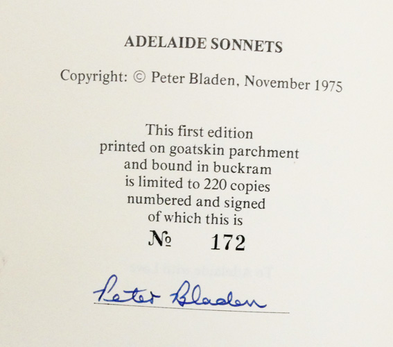 Image for Adelaide Sonnets (Signed Limited Edition) Adelaide Sonnets (Signed Limited Edition)